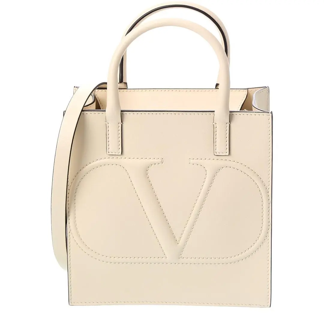 Valentino Vlogo Leather Tote Women`s White Ns