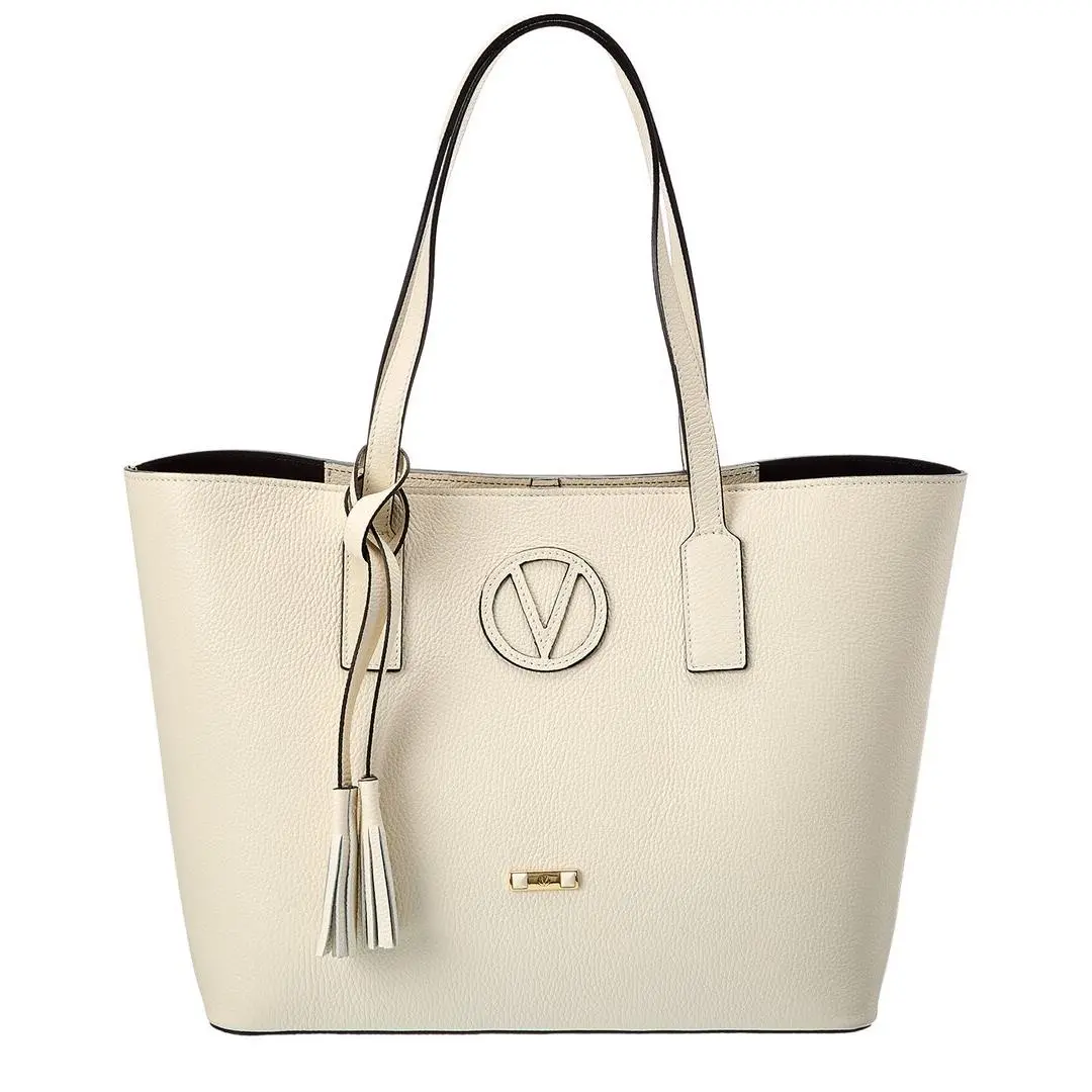 Valentino By Mario Valentino Soho Medallion Leather Tote Women`s White