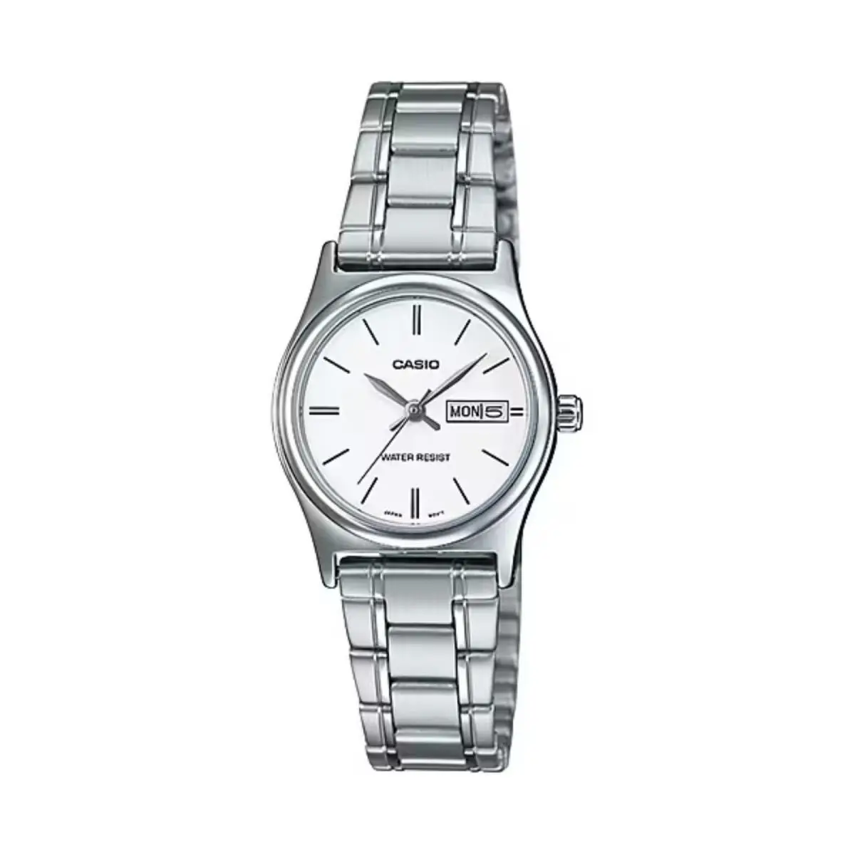 Women`s Stainless Steel White Dial Analog Watch by Casio