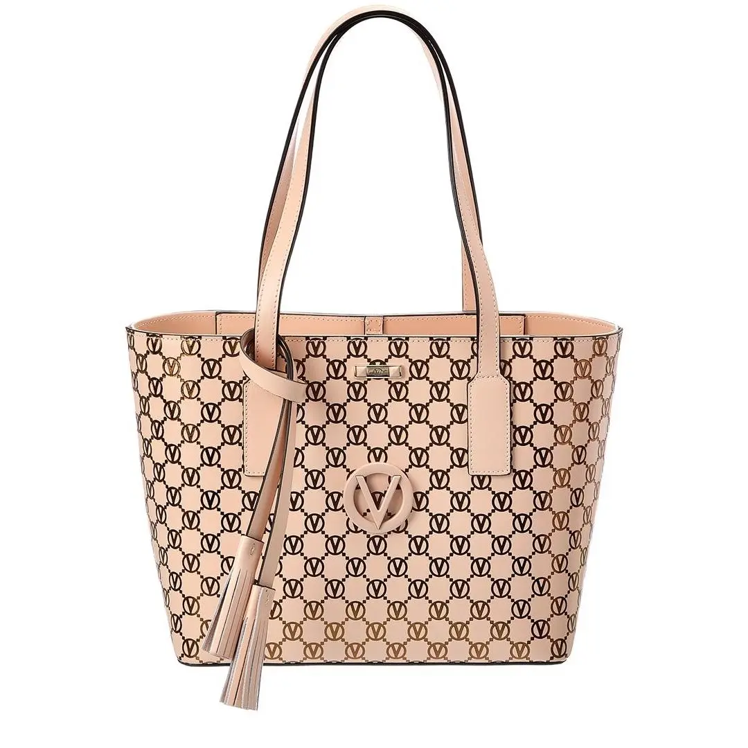 Valentino By Mario Valentino Prince Monogram Leather Tote Women`s Pink