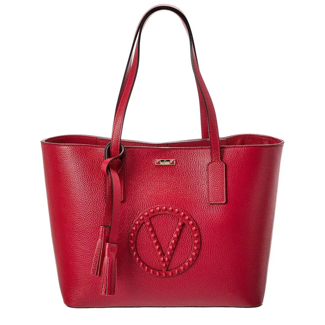 Valentino By Mario Valentino Soho Rock Leather Tote Women`s Red
