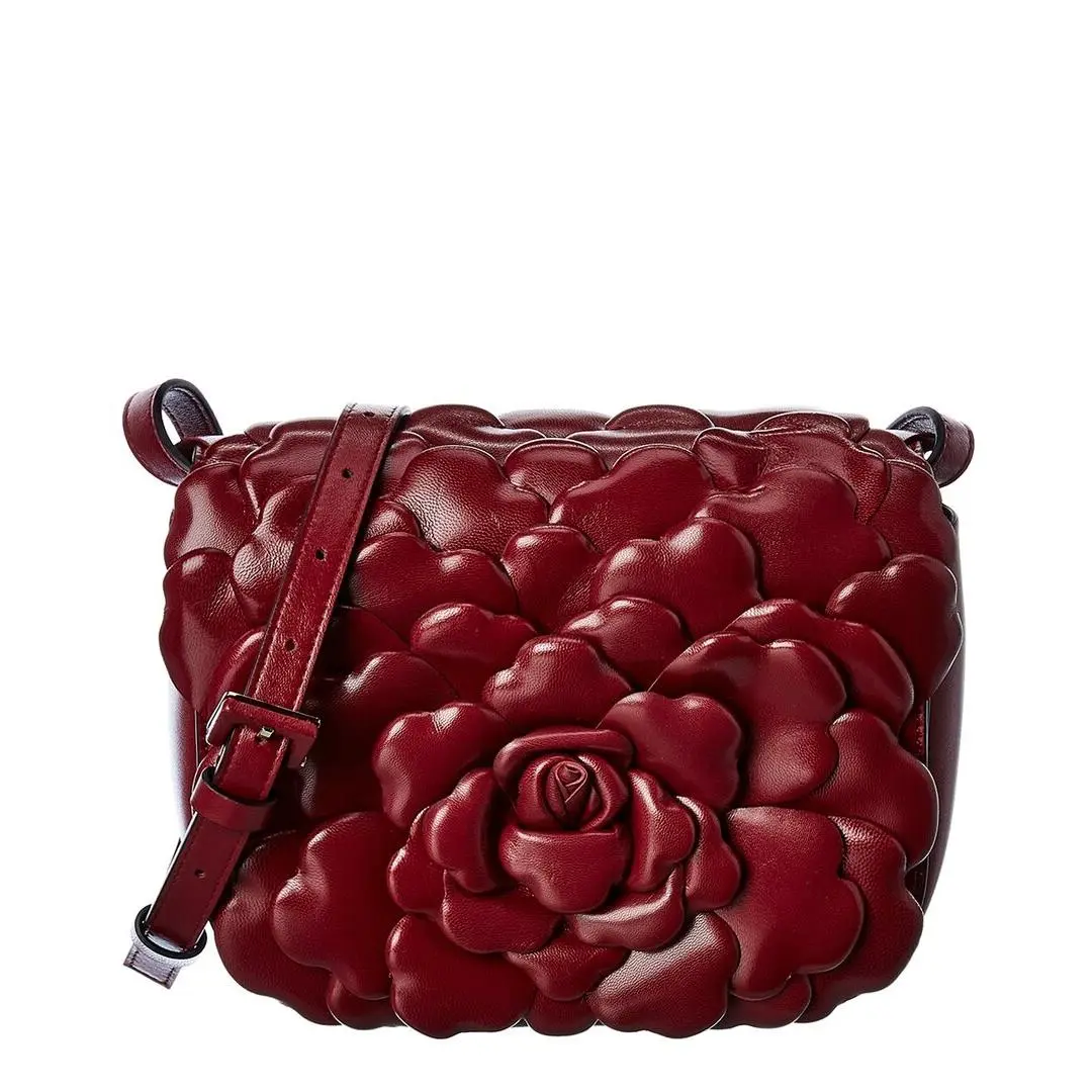 Atelier 03 Rose Edition Leather Shoulder Bag Women`s Red by Valentino
