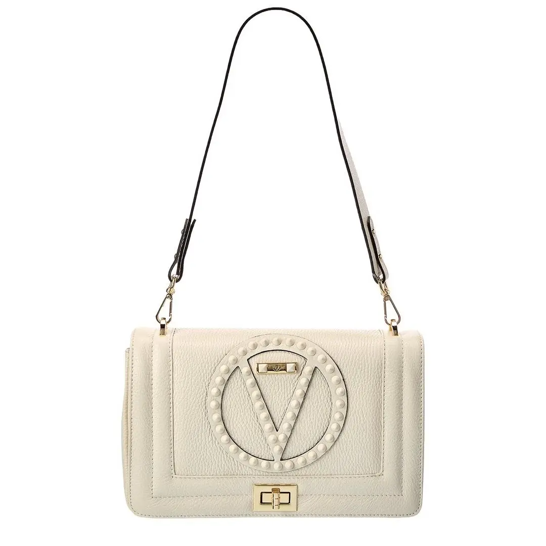 Valentino By Mario Valentino Alice Rock Leather Shoulder Bag Women`s White