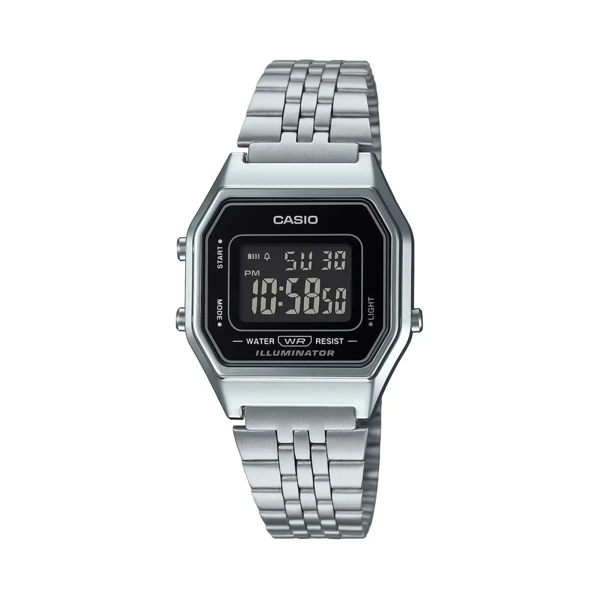 Women’s Silver Digital Watch with Black Frame - LA-680WA-1BDF by Casio