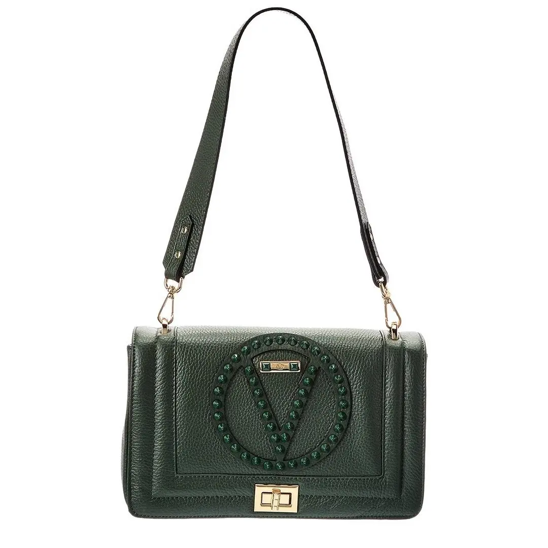 Valentino By Mario Valentino Alice Rock Leather Shoulder Bag Women`s Green