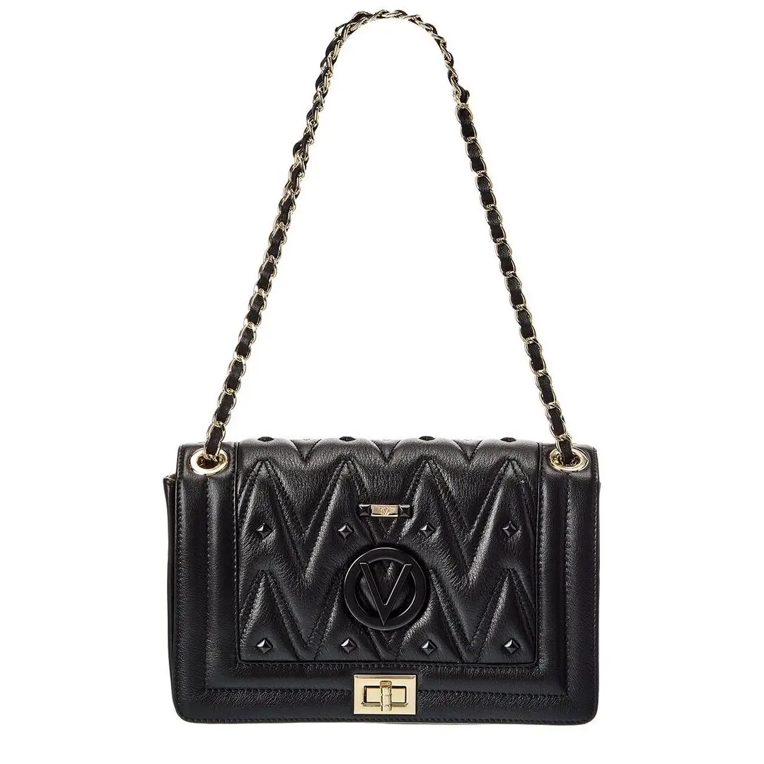 Valentino By Mario Valentino Alice Diamond Leather Shoulder Bag Women`s Black