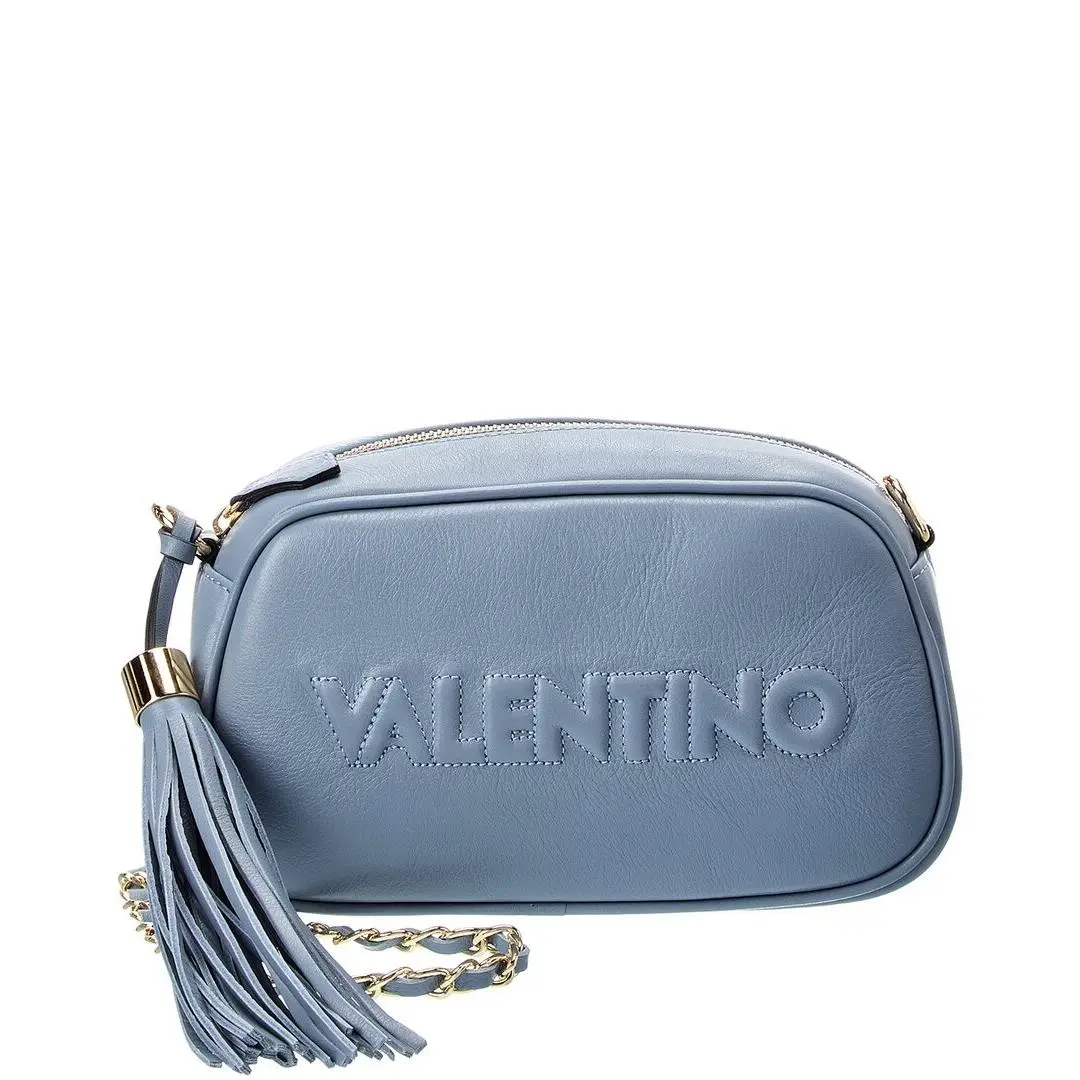 Valentino By Mario Valentino Bella Embossed Leather Shoulder Bag Women`s Blue
