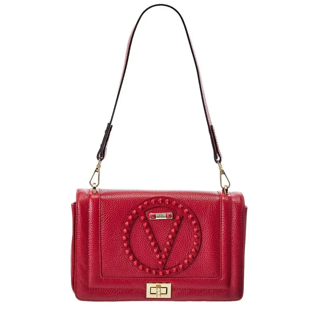 Valentino By Mario Valentino Alice Rock Leather Shoulder Bag Women`s Red