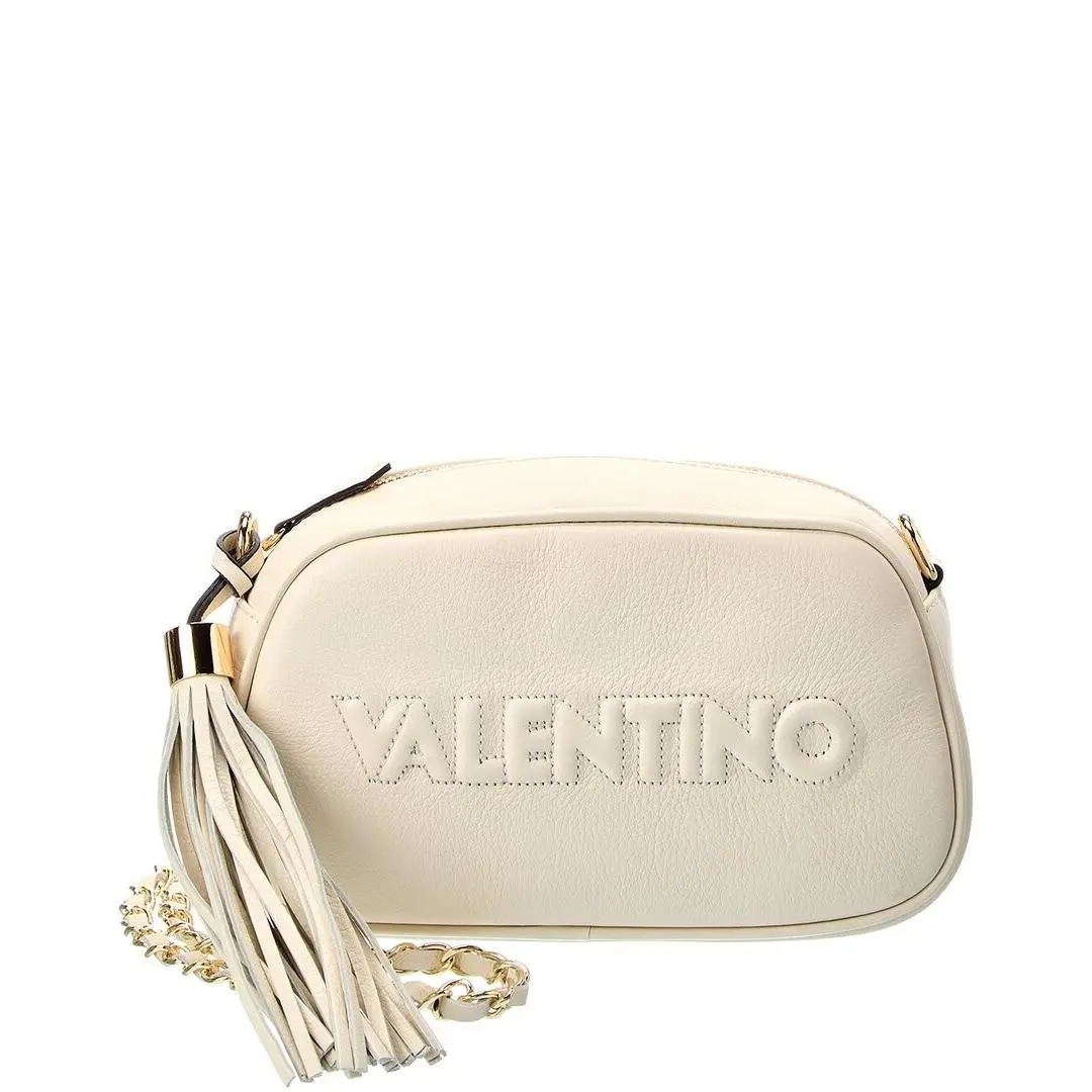 Valentino By Mario Valentino Bella Embossed Leather Shoulder Bag Women`s White