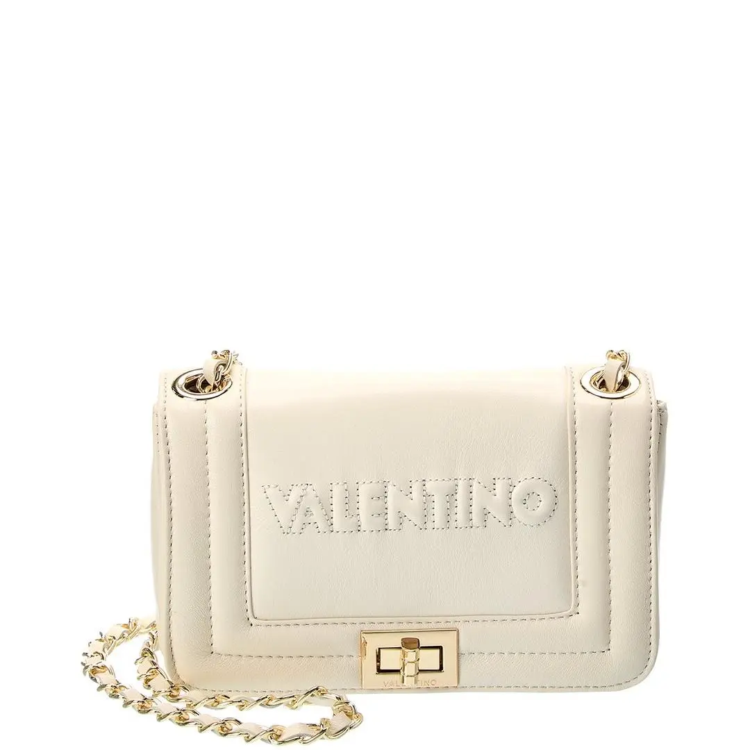 Valentino By Mario Valentino Beatriz Embossed Leather Shoulder Bag Women`s White