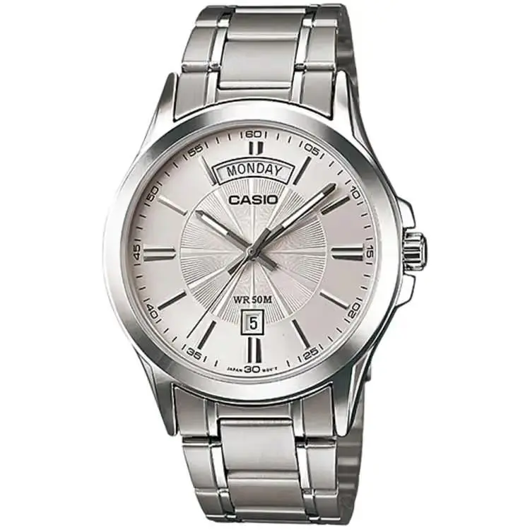 Men`s Analog Silver Dial Stainless Steel Watch - MTP-1381D-7AVDF by Casio