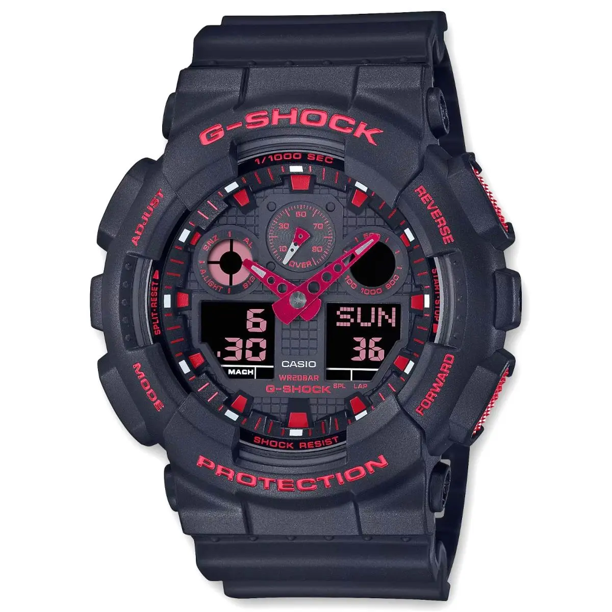 G-shock GA100BNR-1A Black Red Analog Digital Men`s Watch by Casio