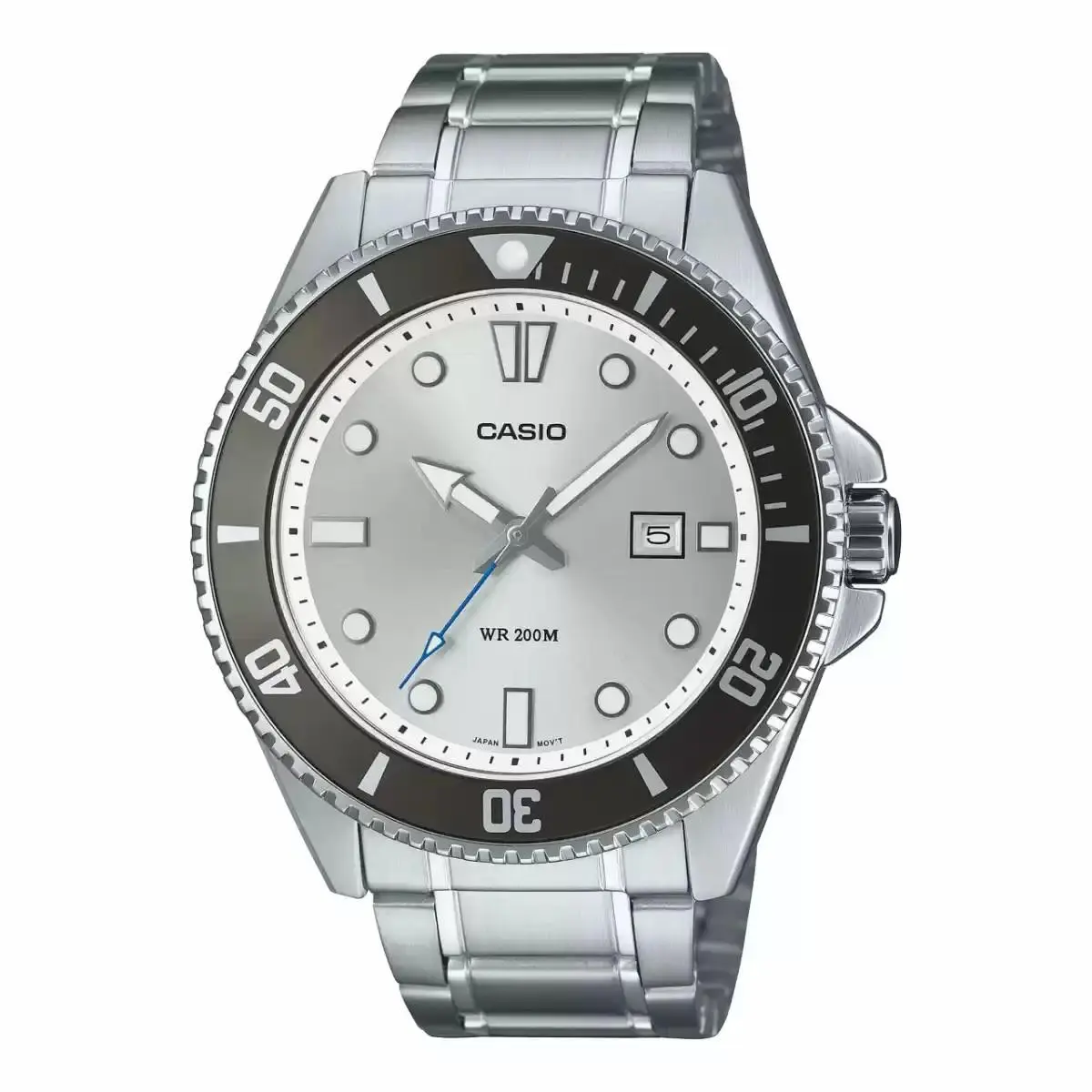 Men`s Duro Analog Silver Dial Stainless Steel Watch - MDV-107D-7AVDF by Casio