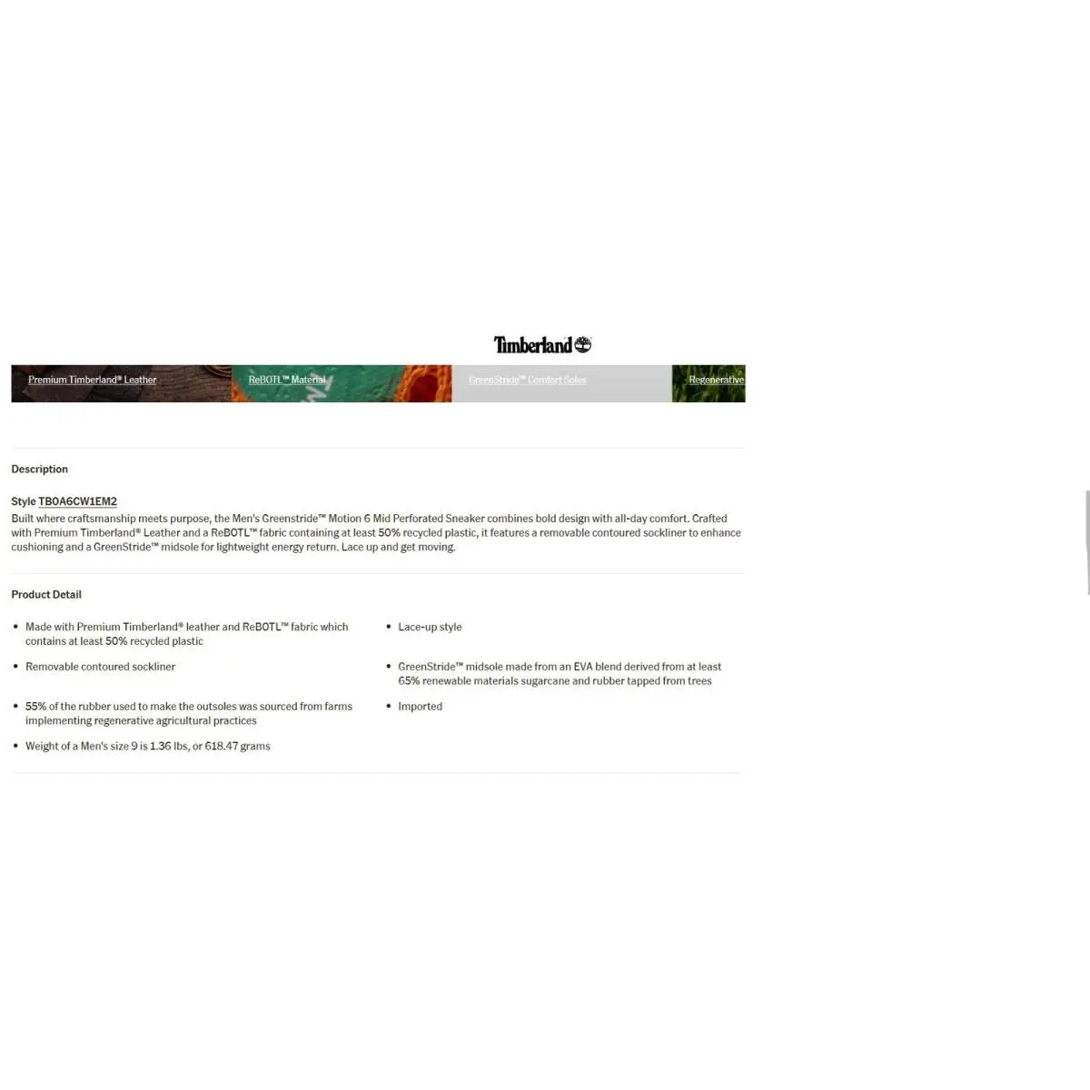 Timberland shoes - Timberland Greenstride Motion 6 Mid - A6CW1 - White, Grey (UPC: 198268111320) 9
