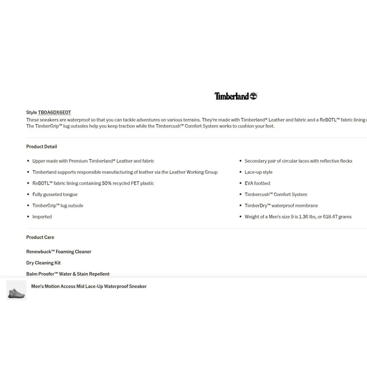 Timberland shoes - Timberland Motion Access Mid - Waterproof - A6DX6 - Medium Grey (UPC: 197643683896) 11