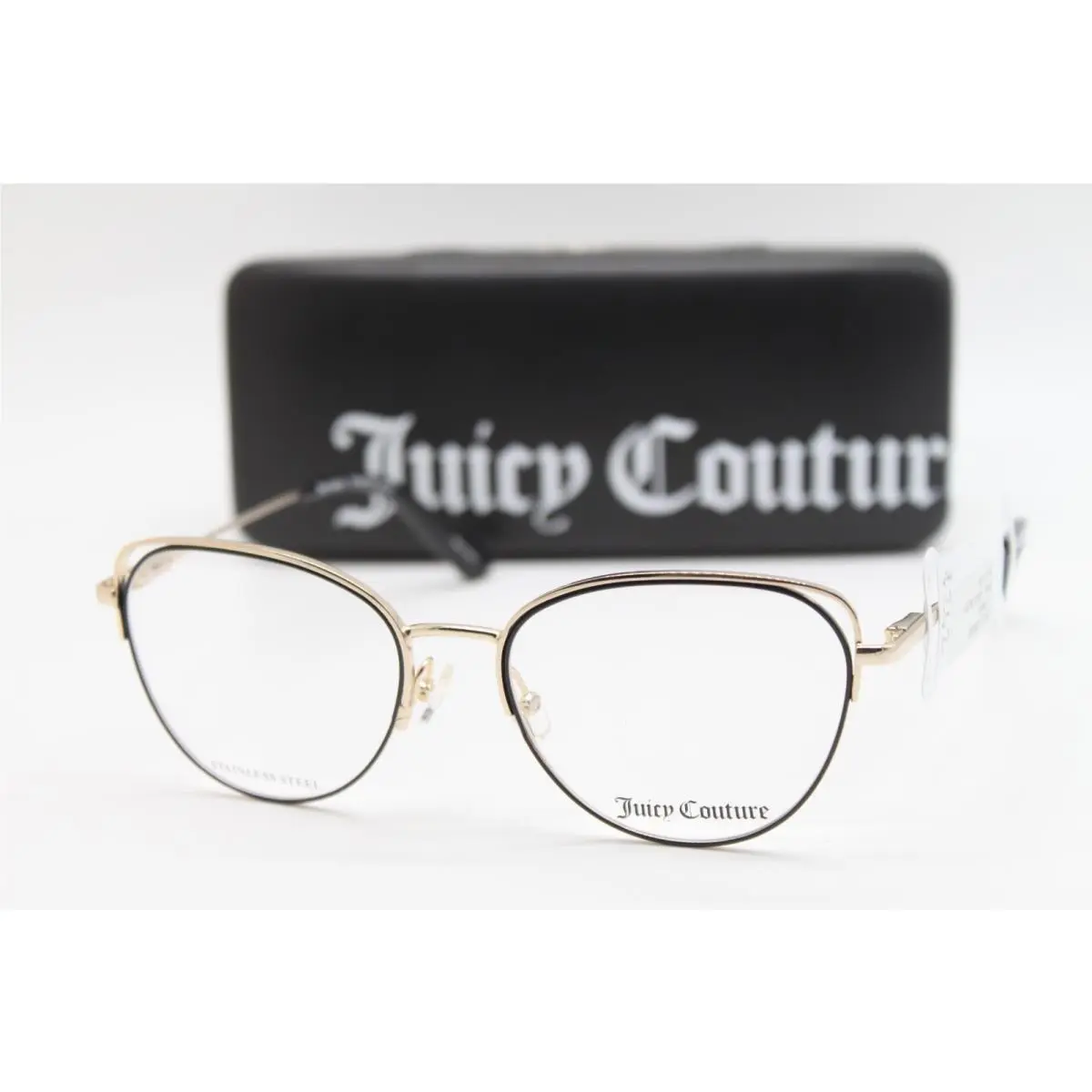 JU200/G Rhl Black Gold Eyeglassges W/case 51-17 by Juicy Couture