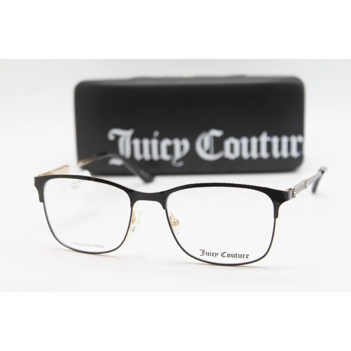 JU168 2M2 Black Gold Eyeglassges W/case 52-17 by Juicy Couture