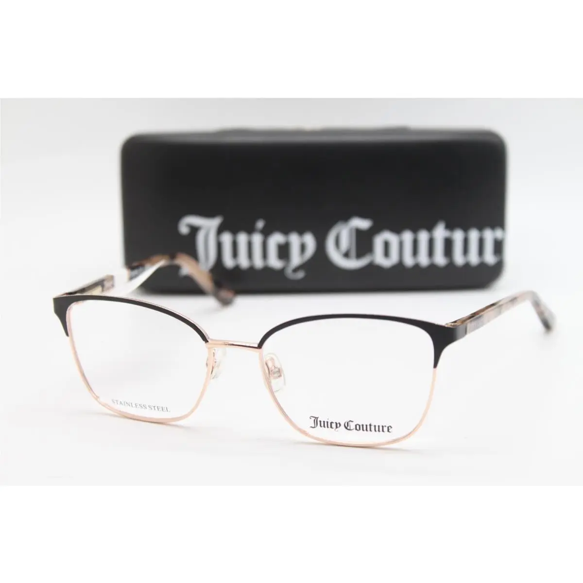 JU320 003 Black R Gold Tort Eyeglassges W/case 50-16 by Juicy Couture