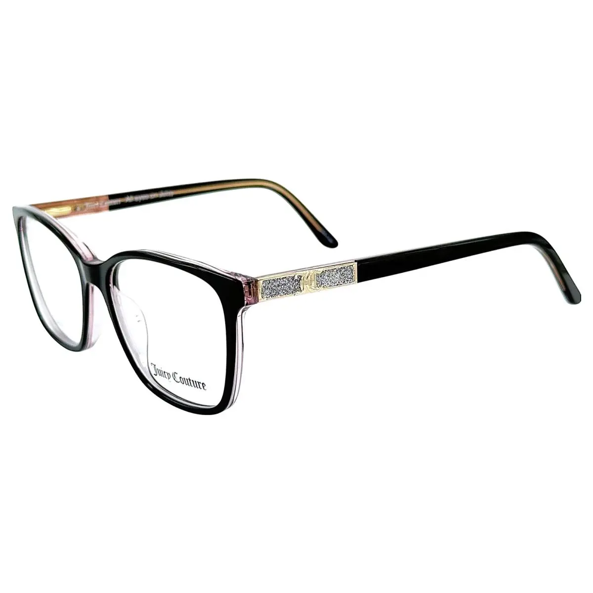 JU 250 Womens Plastic Eyeglass Frame 807 Black 53-16 w Case by Juicy Couture
