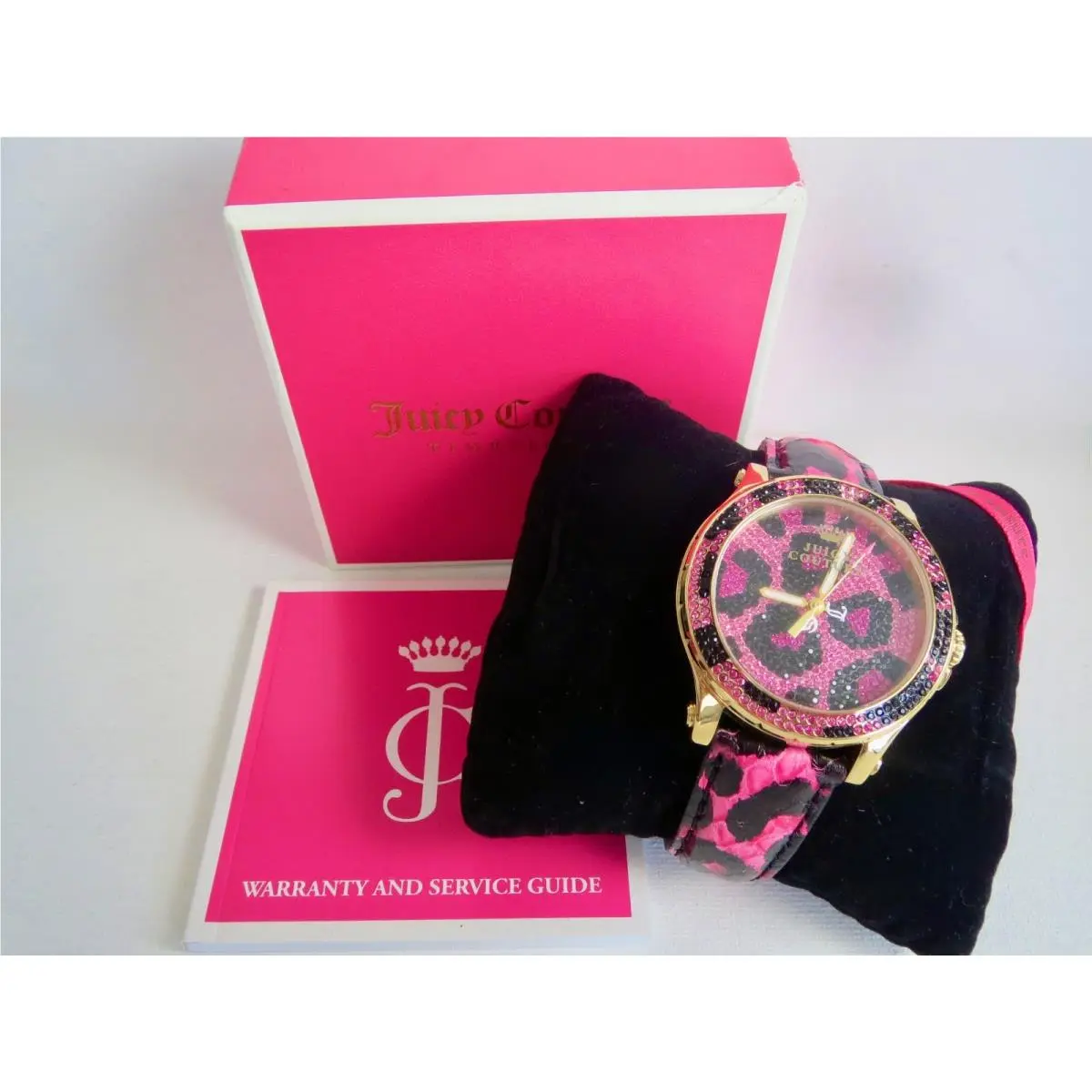 Bright Pink Animal Print Watch Animal Print Leatherband by Juicy Couture