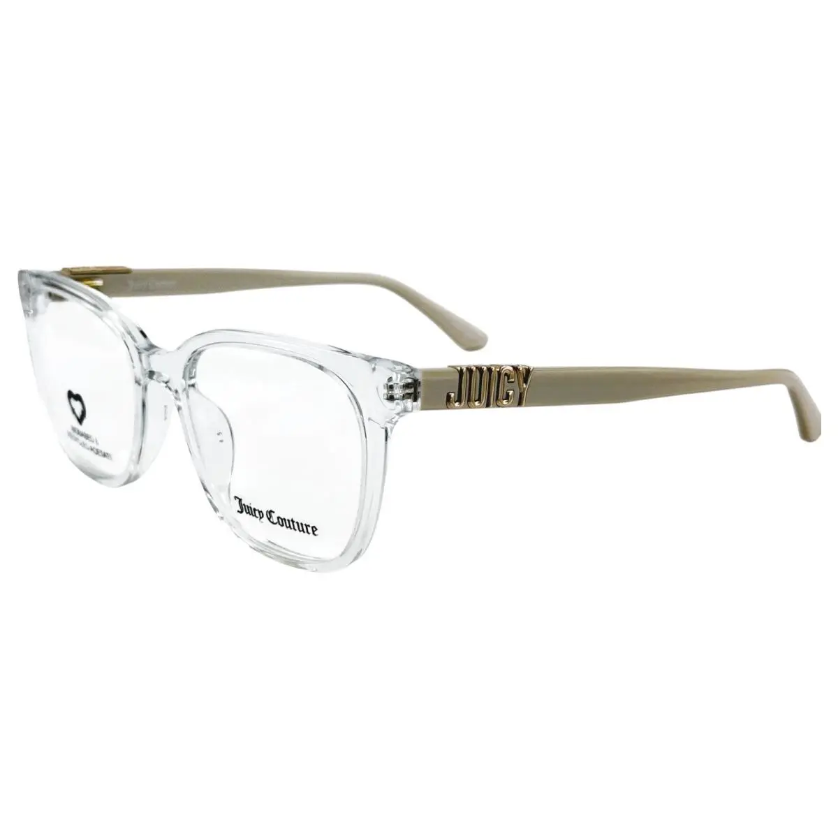 JU265 Womens Plastic Eyeglass Frame 900 Crystal 52-18 w Case by Juicy Couture