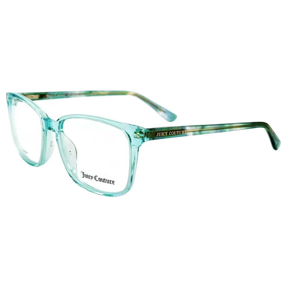 JU315 Womens Plastic Eyeglass Frame QT4 Crystal Teal 51-16 w Case by Juicy Couture