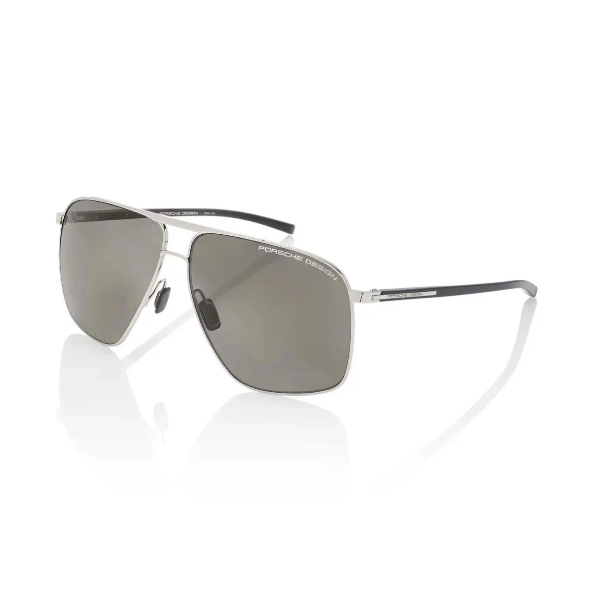 Porsche Design P8933 D 63 Herren Pilot Sonnenbrille Silber / Grau Polarisiert