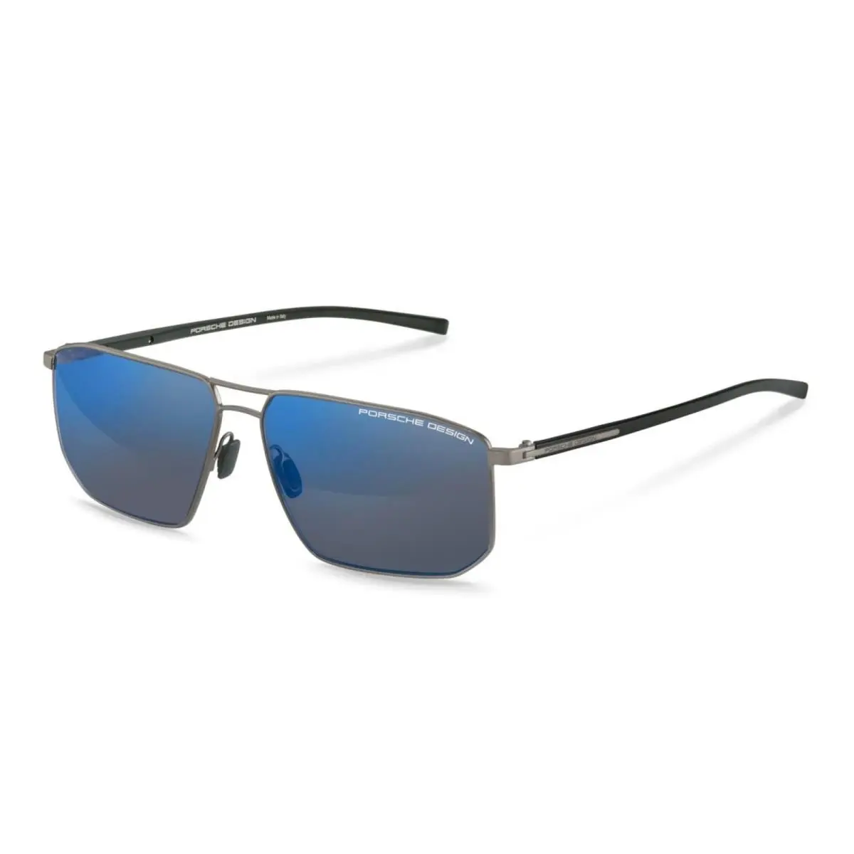 Porsche Design P8696 C 61 Herren Pilot Sonnenbrille Grau / Blau Verspiegelt