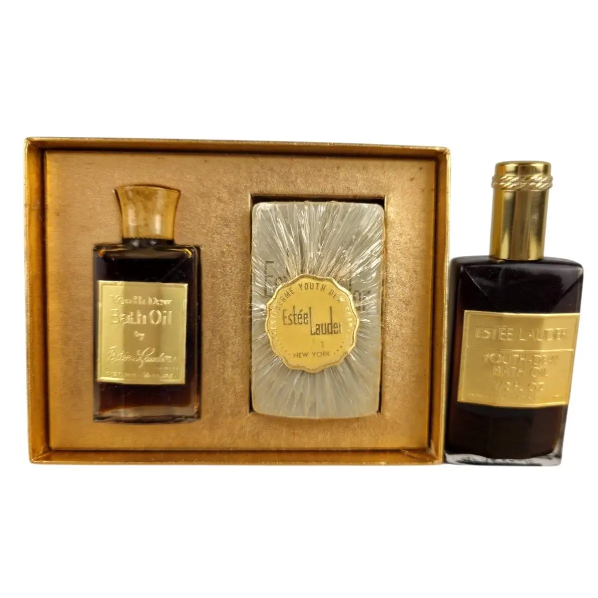 Vintage Estee Lauder Youth-dew Gift Set Perfumed Bath Oil Estoderme Soap Mcm by Estée Lauder