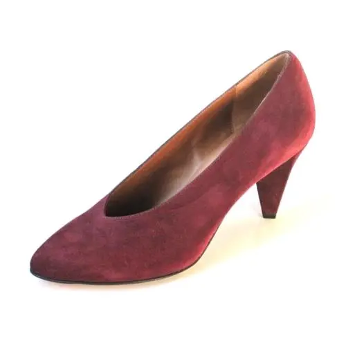 Burguny Suede Almond Toe Shoes Heels Pumps Italy - Classy by Marc Jacobs