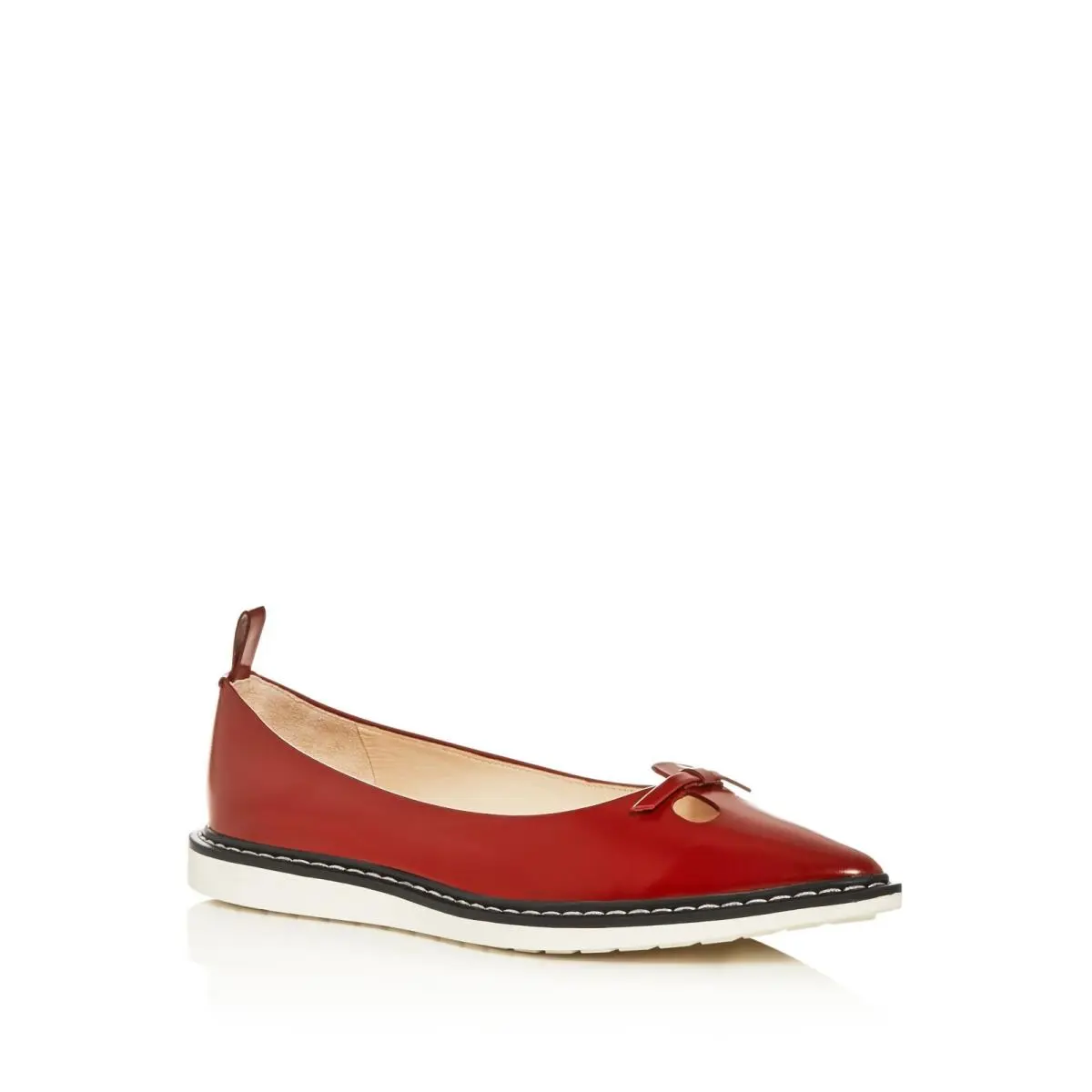 Womens Red Cutouts Mouse Shoe Pointed Toe Slip On Leather Flats 37 by Marc Jacobs