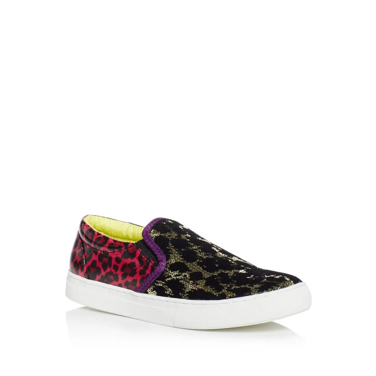 Womens Gold Mixed Media Sequined Toe Platform Slip On Sneakers 35 by Marc Jacobs