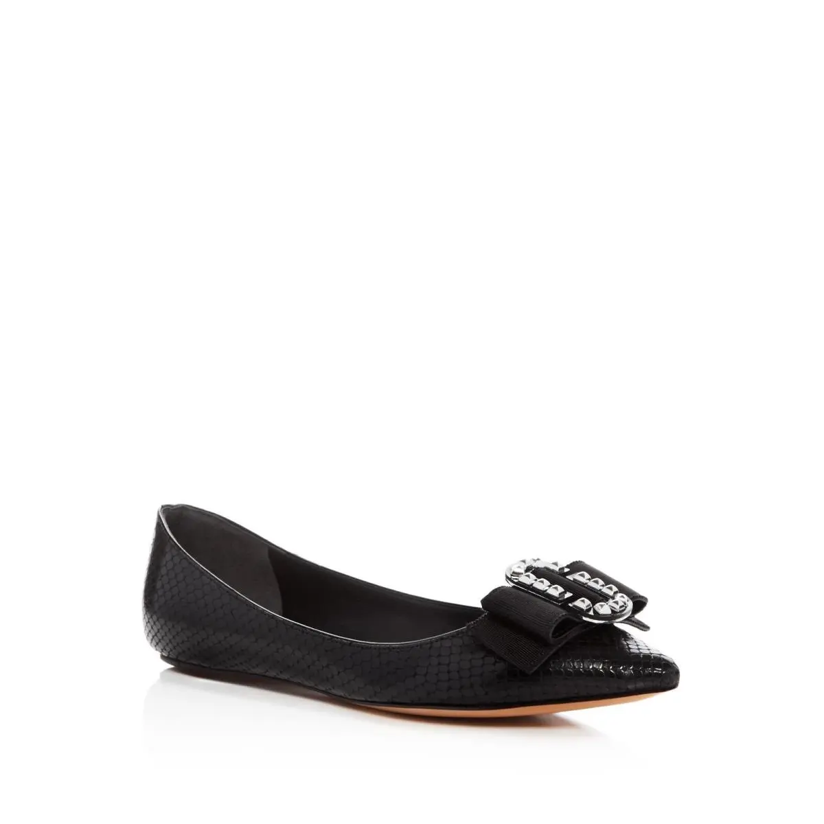 Womens Black Chain Interlock Toe Slip On Leather Ballet Flats 36 by Marc Jacobs