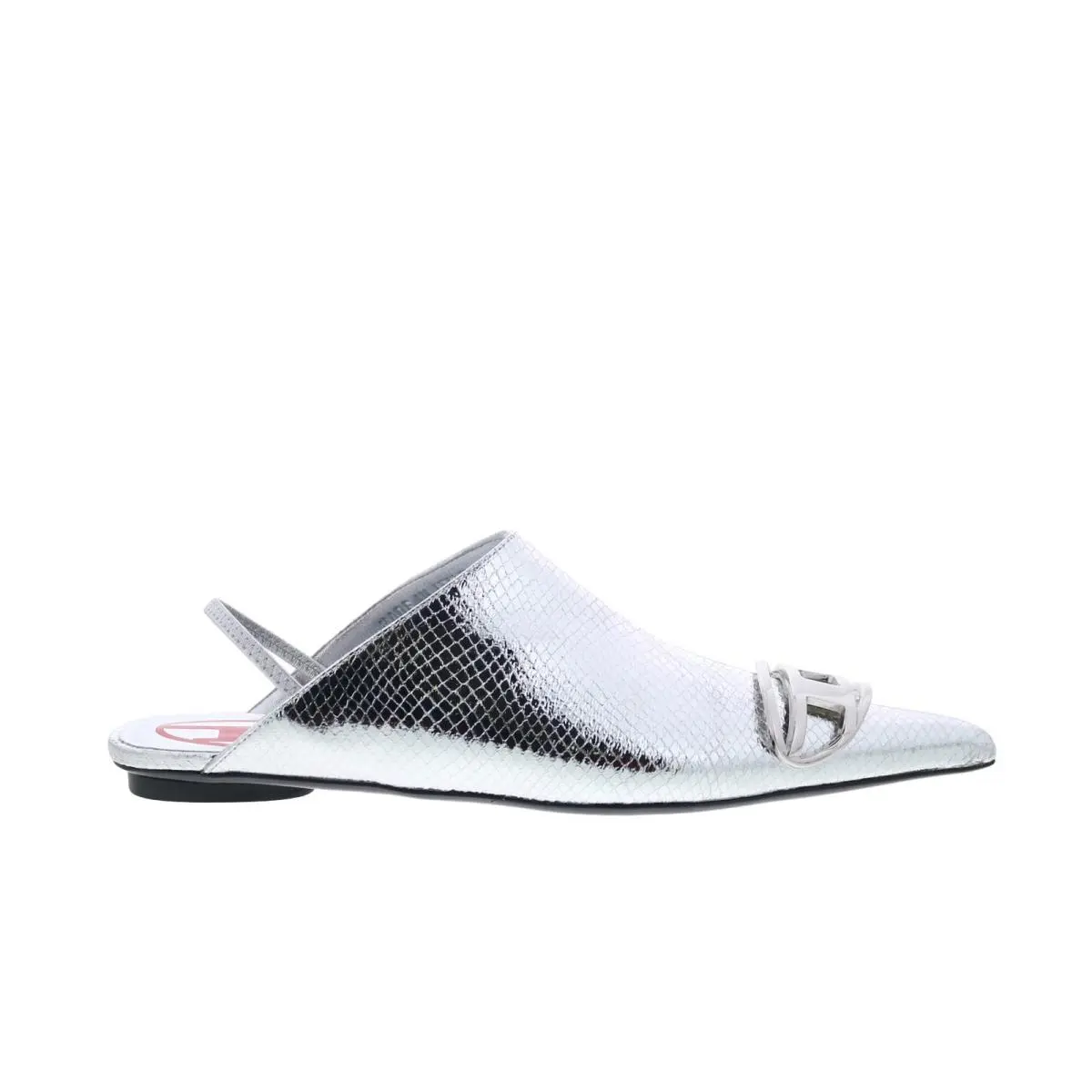 Diesel D-venus B Y03367-P6356-T9002 Womens Silver Slingback Flats Shoes 7