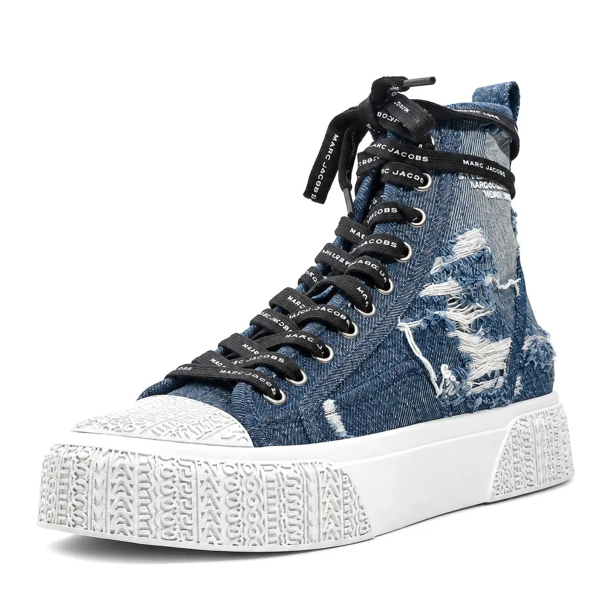 Marc Jacobs shoes - The Rip and Repair Denim High Top Sneaker - 2F4FSN001F01-491 - Blue 0