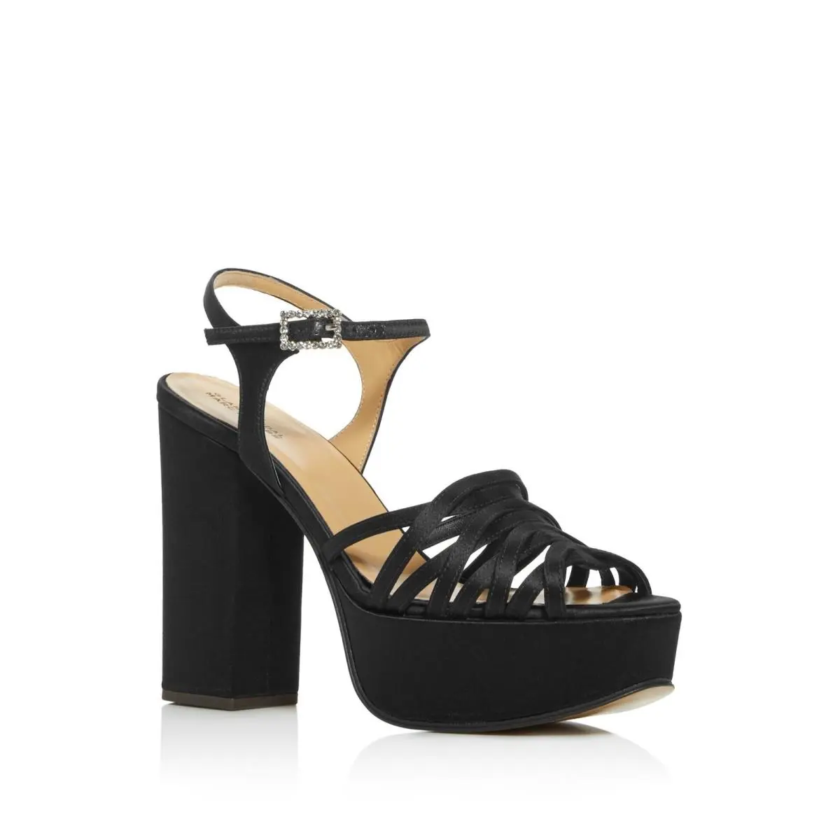 Womens Black 1-1/2 Platform The Gram Block Heel Heeled Sandal 38 by Marc Jacobs