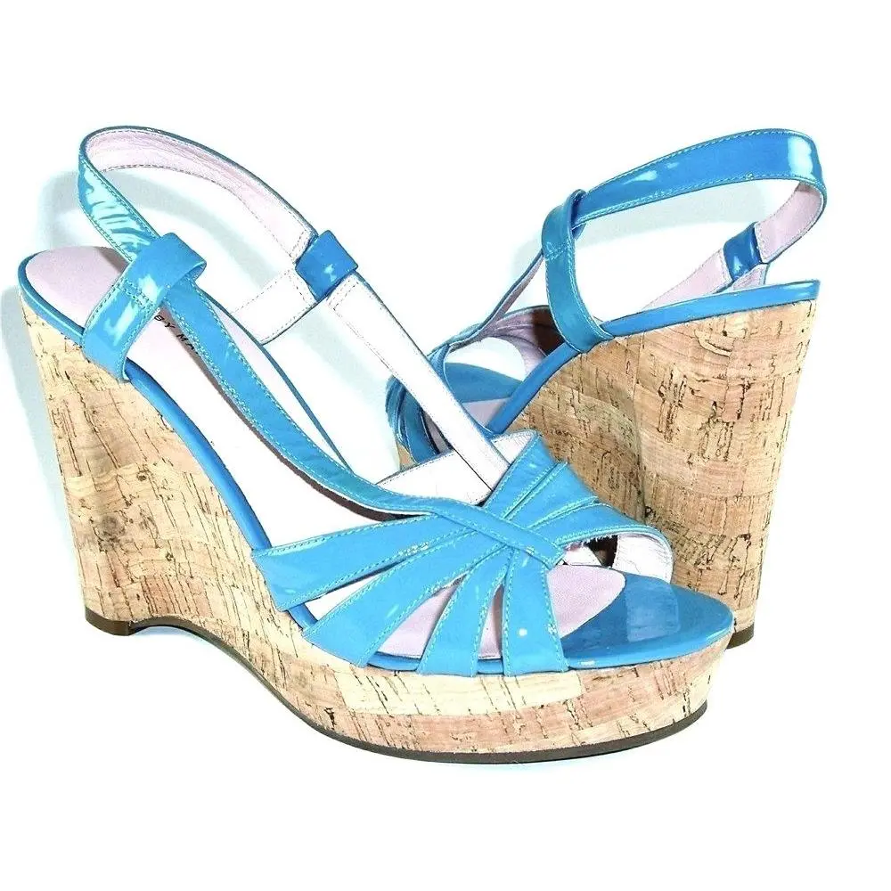 Women`s Cork Wedge Sandals Blue US Size 9.5 M EU 39.5 by Marc Jacobs