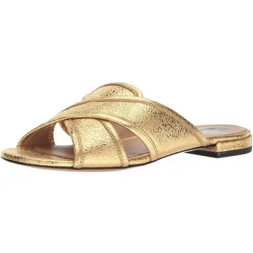 258664 Womens Aurora Flat Sandal Slide Gold Size 5.5 M by Marc Jacobs
