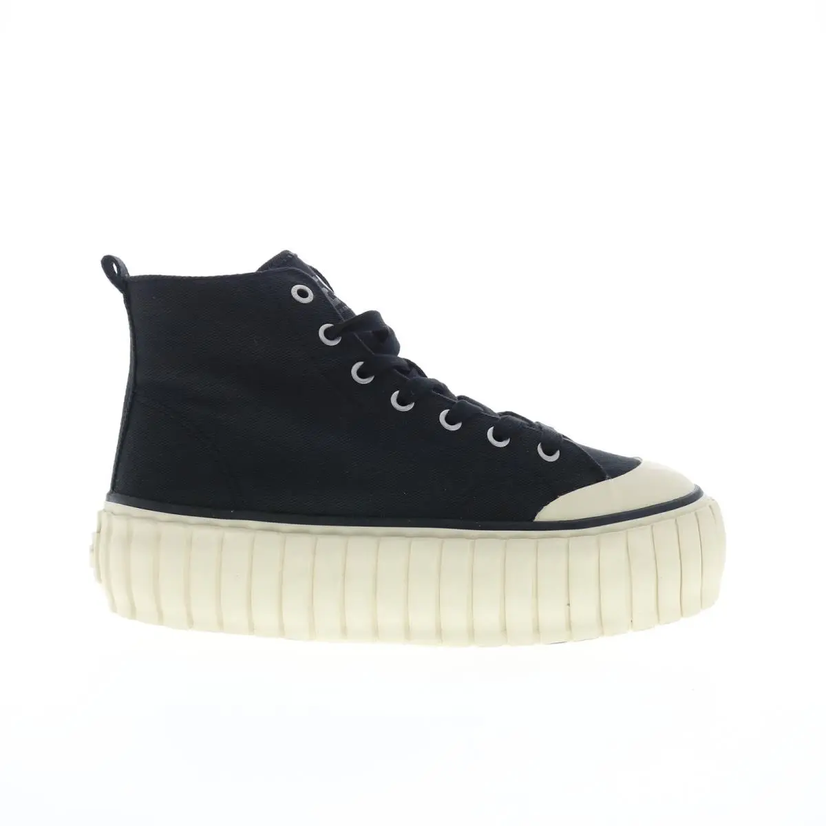 Diesel S-hanami Mid X Mens Black Canvas Lace Up Lifestyle Sneakers Shoes 6 - Black
