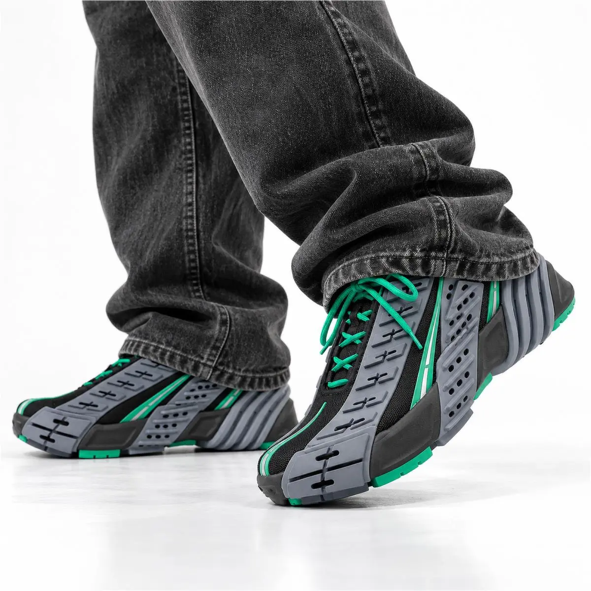 Diesel shoes - Diesel S-Prototype - Y02876-P4462-H9012 - Gray / Black / Mint Green 11