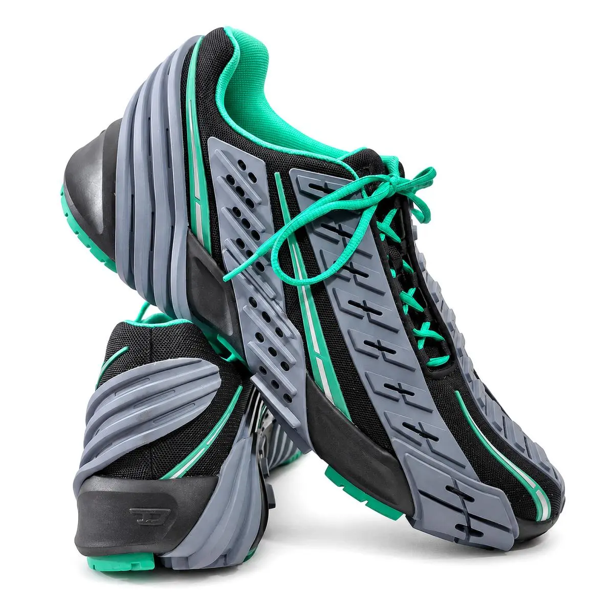 Diesel shoes - Diesel S-Prototype - Y02876-P4462-H9012 - Gray / Black / Mint Green 2