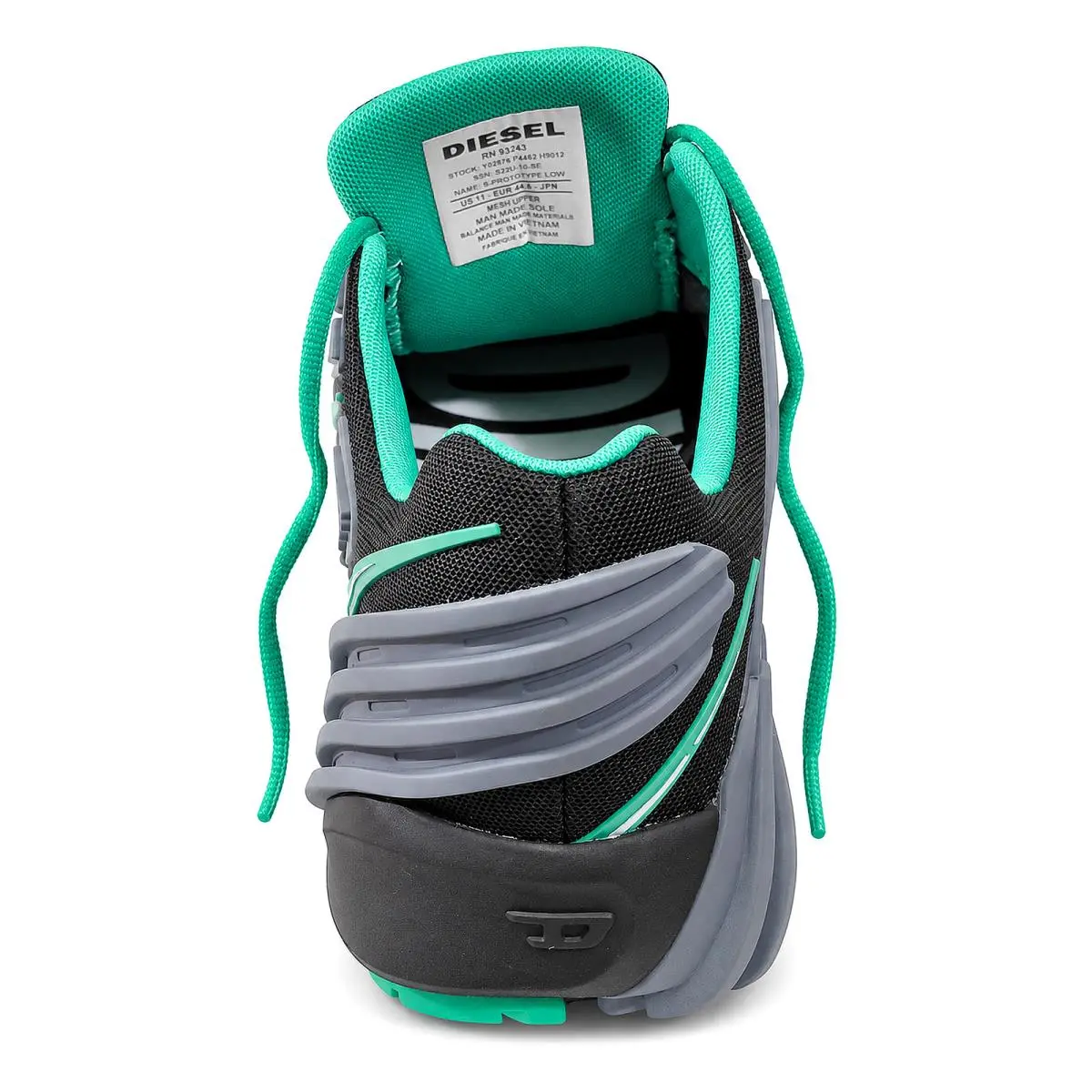 Diesel shoes - Diesel S-Prototype - Y02876-P4462-H9012 - Gray / Black / Mint Green 5