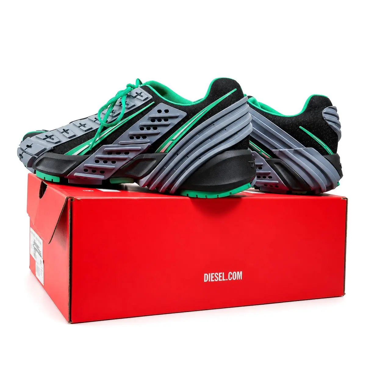 Diesel shoes - Diesel S-Prototype - Y02876-P4462-H9012 - Gray / Black / Mint Green 7