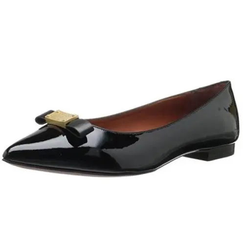 Marc By  Women`s Front Bow Plate Pointed-toe Flat Black Size 8.5 M by Marc Jacobs