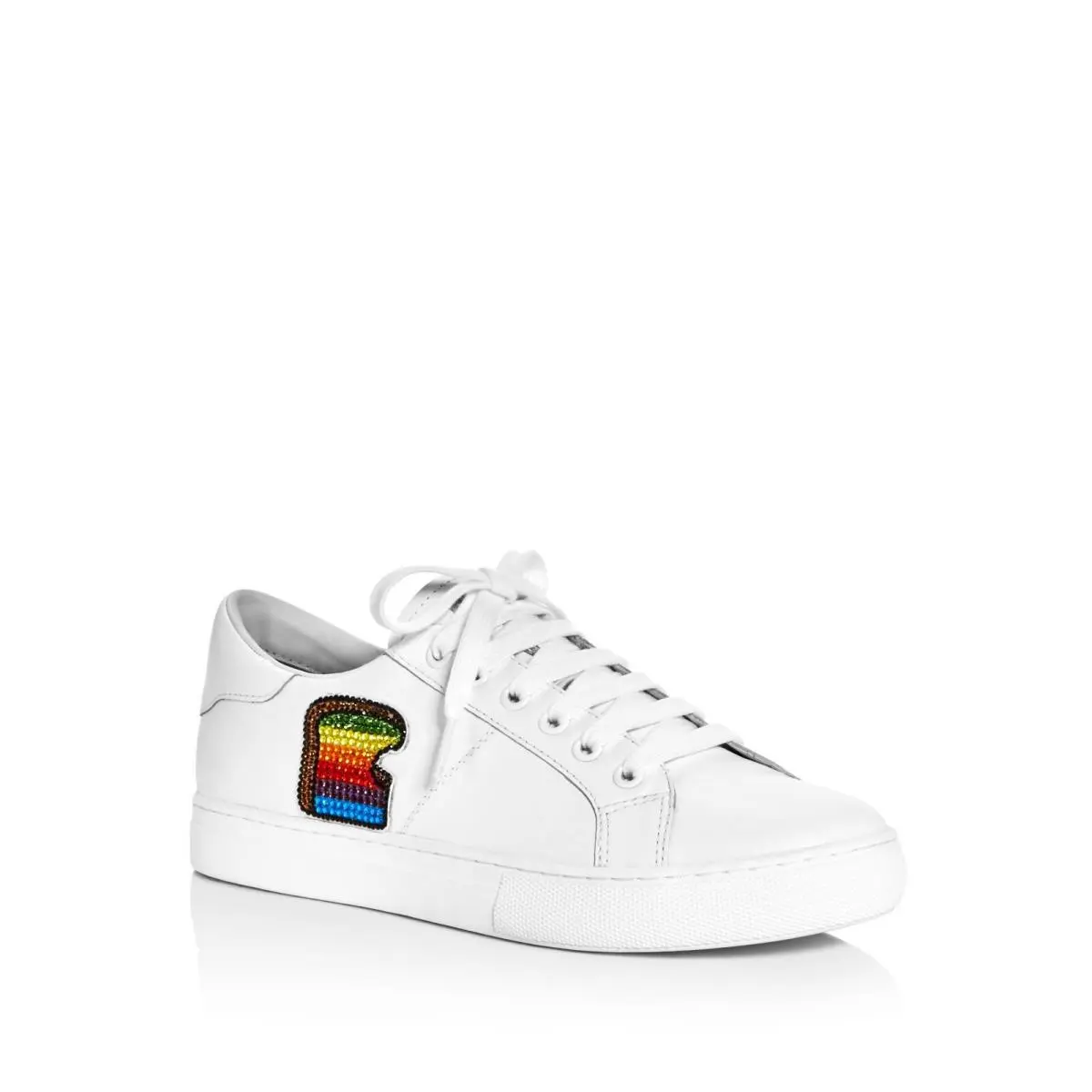 Womens White Empire Round Toe Platform Leather Athletic Sneakers 40 by Marc Jacobs