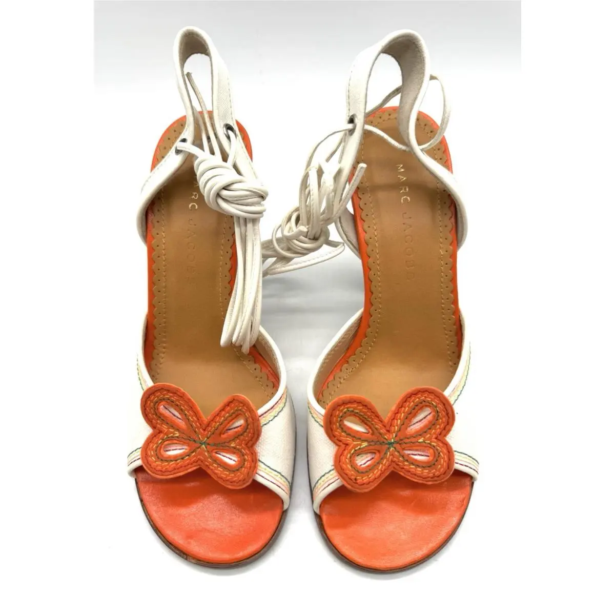 Marc Jacobs shoes - Marc Jacobs Linen Olona White - White, Orange 2