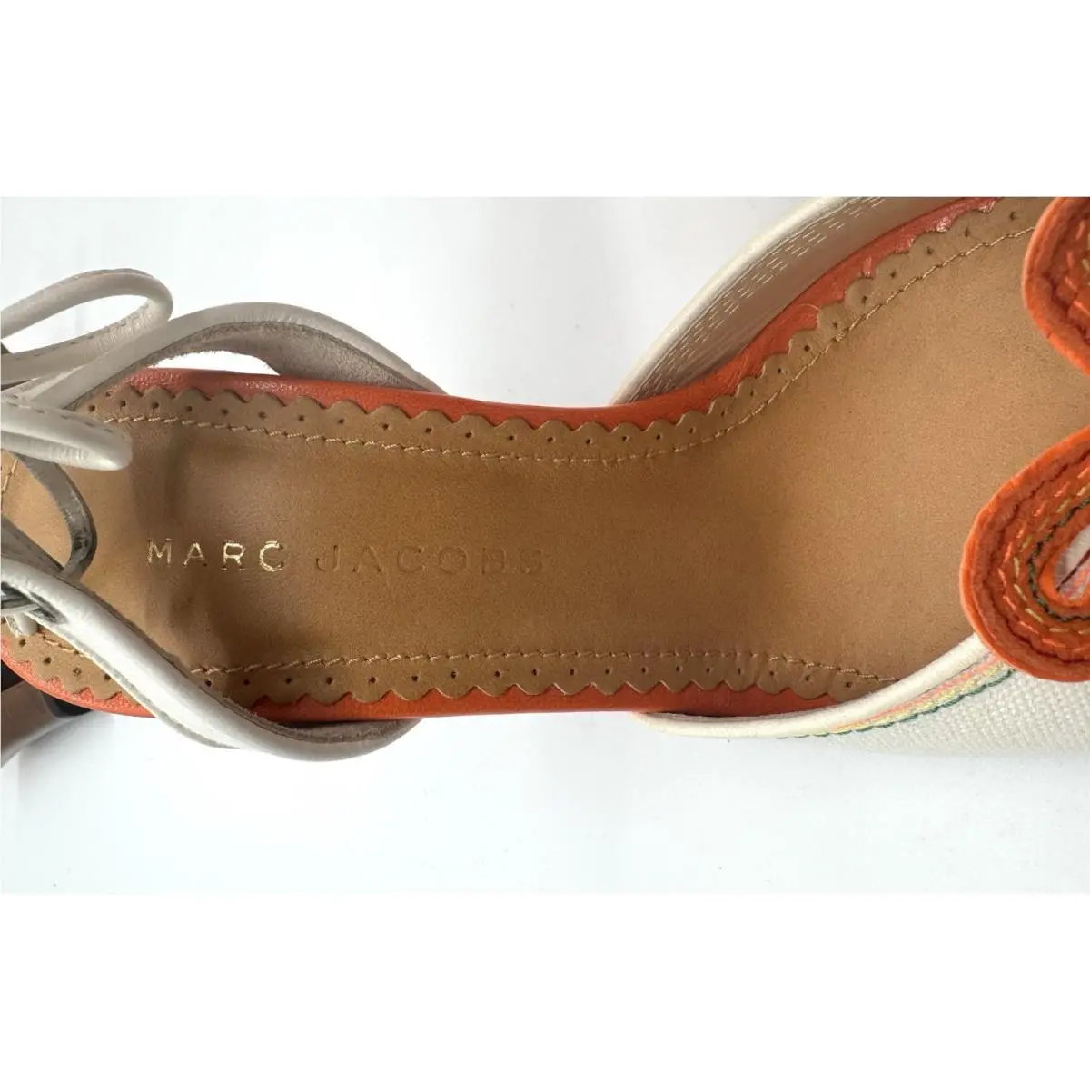Marc Jacobs shoes - Marc Jacobs Linen Olona White - White, Orange 5