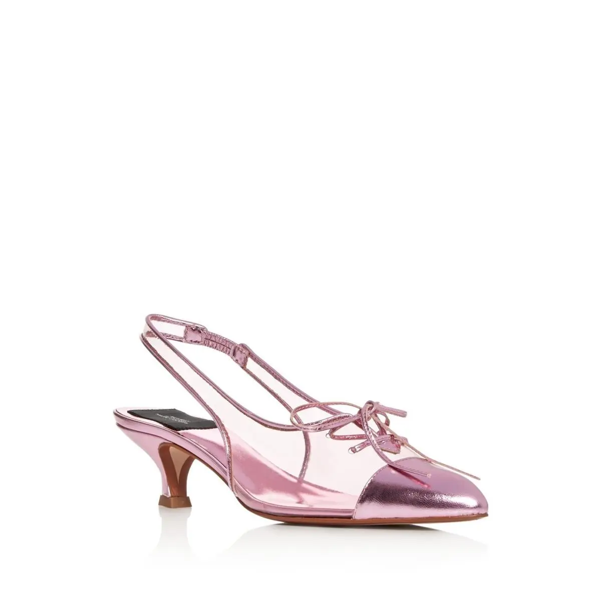 Womens Pink Lace Cap Toe Kitten Heel Slip On Slingback 36.5 by Marc Jacobs