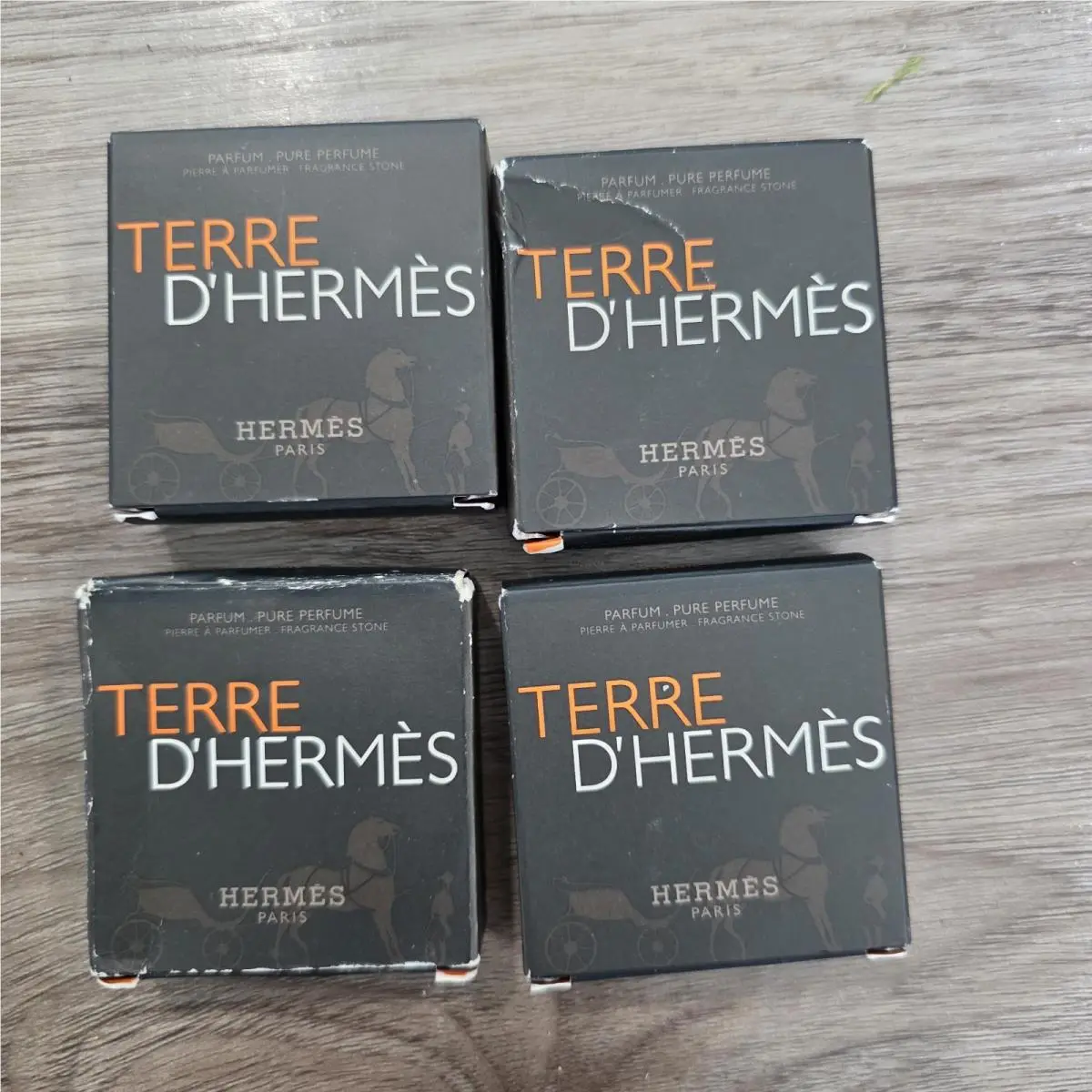 4x Hermes Terre D`hermes Parfum Sample 1.5ML Spray Hermes Fragrance Stone