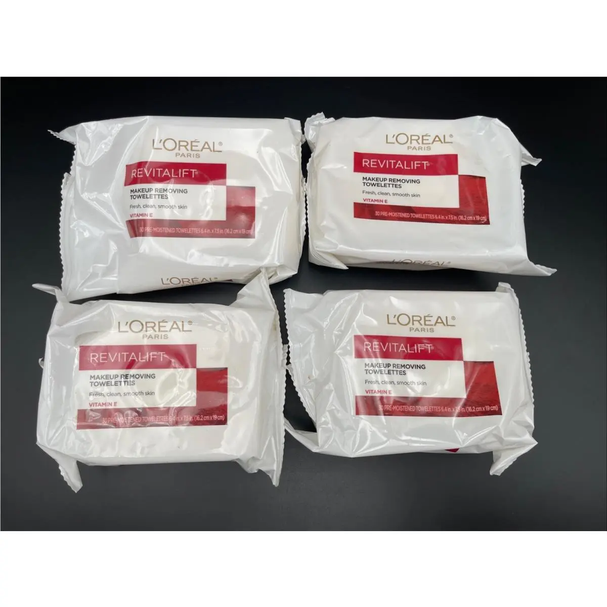 4X L`oreal Paris Revitalift Makeup Removing Towelettes with Vitamin E 30 ct by L'Oréal